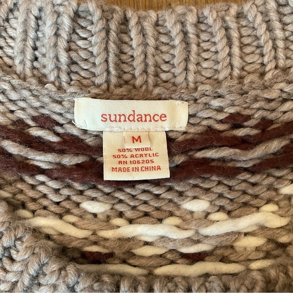 Sundance Chunky Knit Wool Blend Short Sleeve Sweater Size Medium EUC - Picture 8 of 8